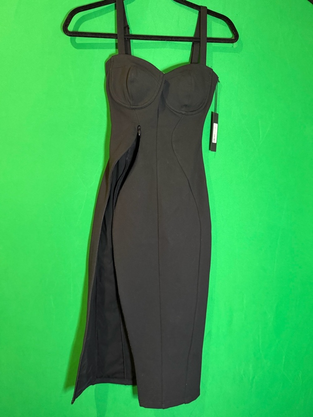 TAЗ Seamed Lushy Midi Dress - Black (XXS) - New with Tags